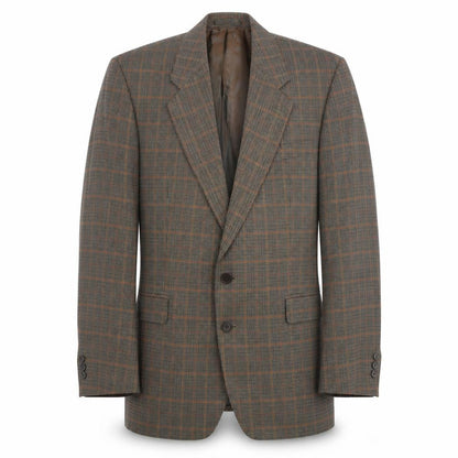 Thomas Deas Mens Brown Plaid Wool Jacket Blazer Size 42 Regular