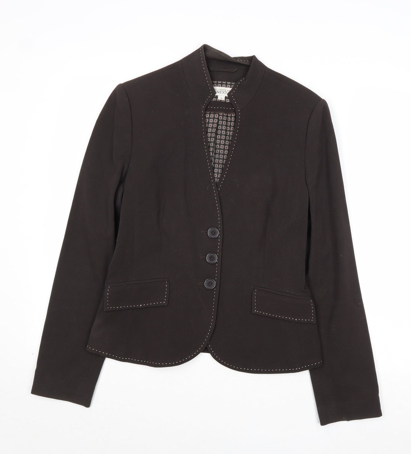 NEXT Womens Black Polyester Jacket Blazer Size 10