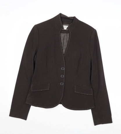 NEXT Womens Black Polyester Jacket Blazer Size 10