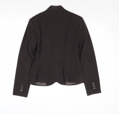 NEXT Womens Black Polyester Jacket Blazer Size 10