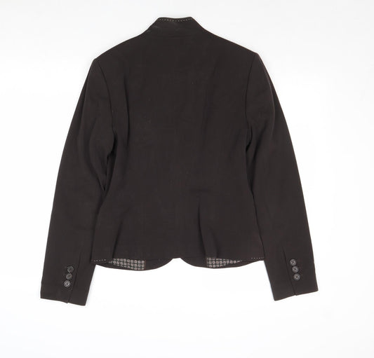 NEXT Womens Black Polyester Jacket Blazer Size 10