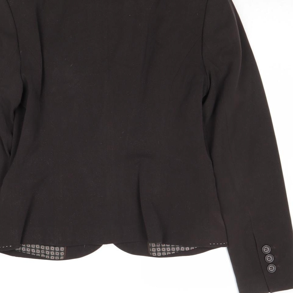 NEXT Womens Black Polyester Jacket Blazer Size 10