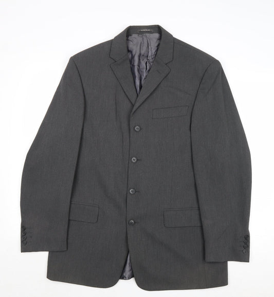 Mens UK Size 40 River Island Regular Grey Suit Jacket
