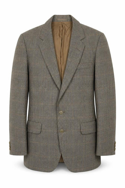 Sumrie Mens Grey Plaid Wool Jacket Blazer Size 38 Regular
