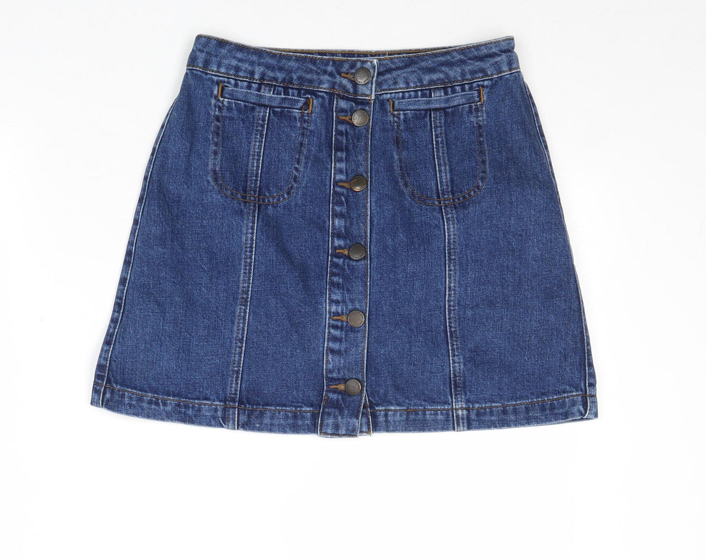Womens UK Size 26 in Topshop A-Line Denim Skirt