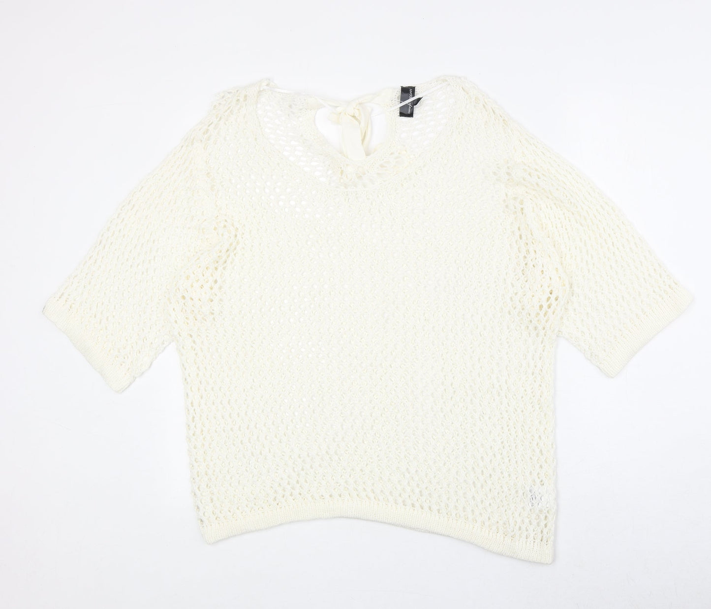 Kappahl Womens Ivory Scoop Neck Acrylic Pullover Jumper Size 16