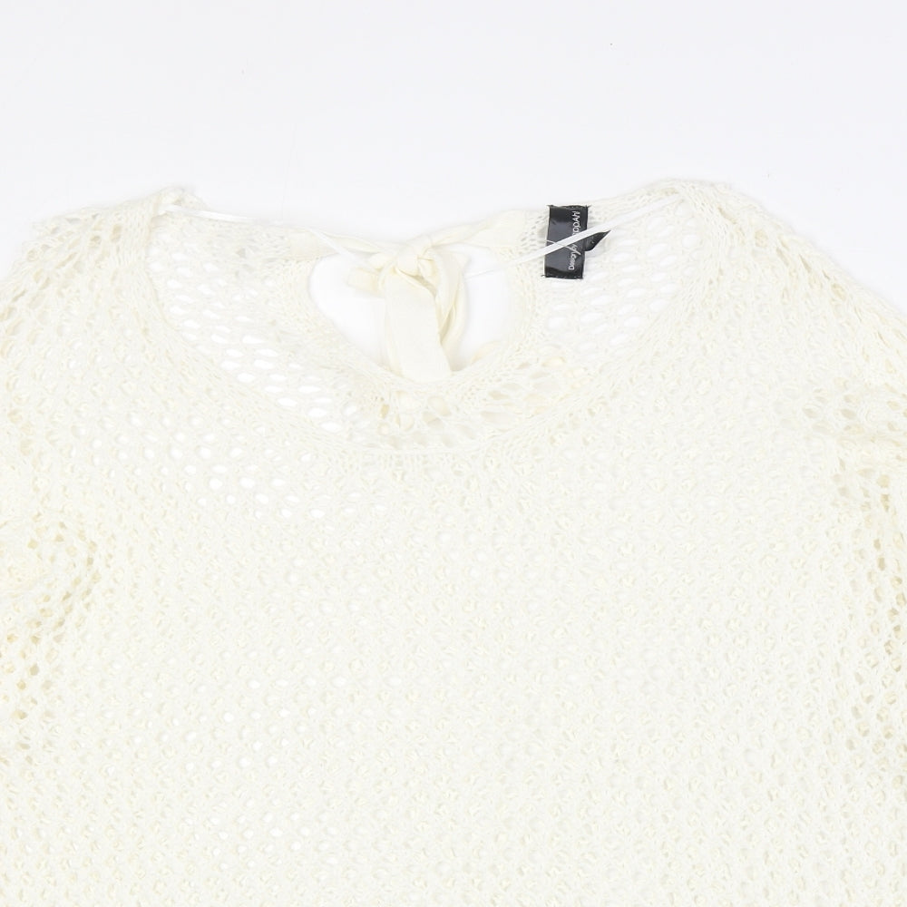Kappahl Womens Ivory Scoop Neck Acrylic Pullover Jumper Size 16