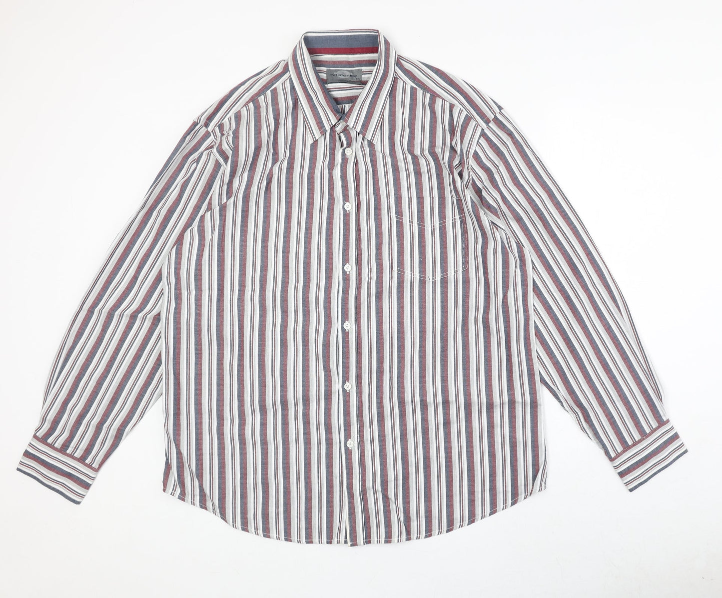 Mens UK Size 2XL Peter Gribby Multicoloured  Button-Up Long Sleeve Casual Shirt