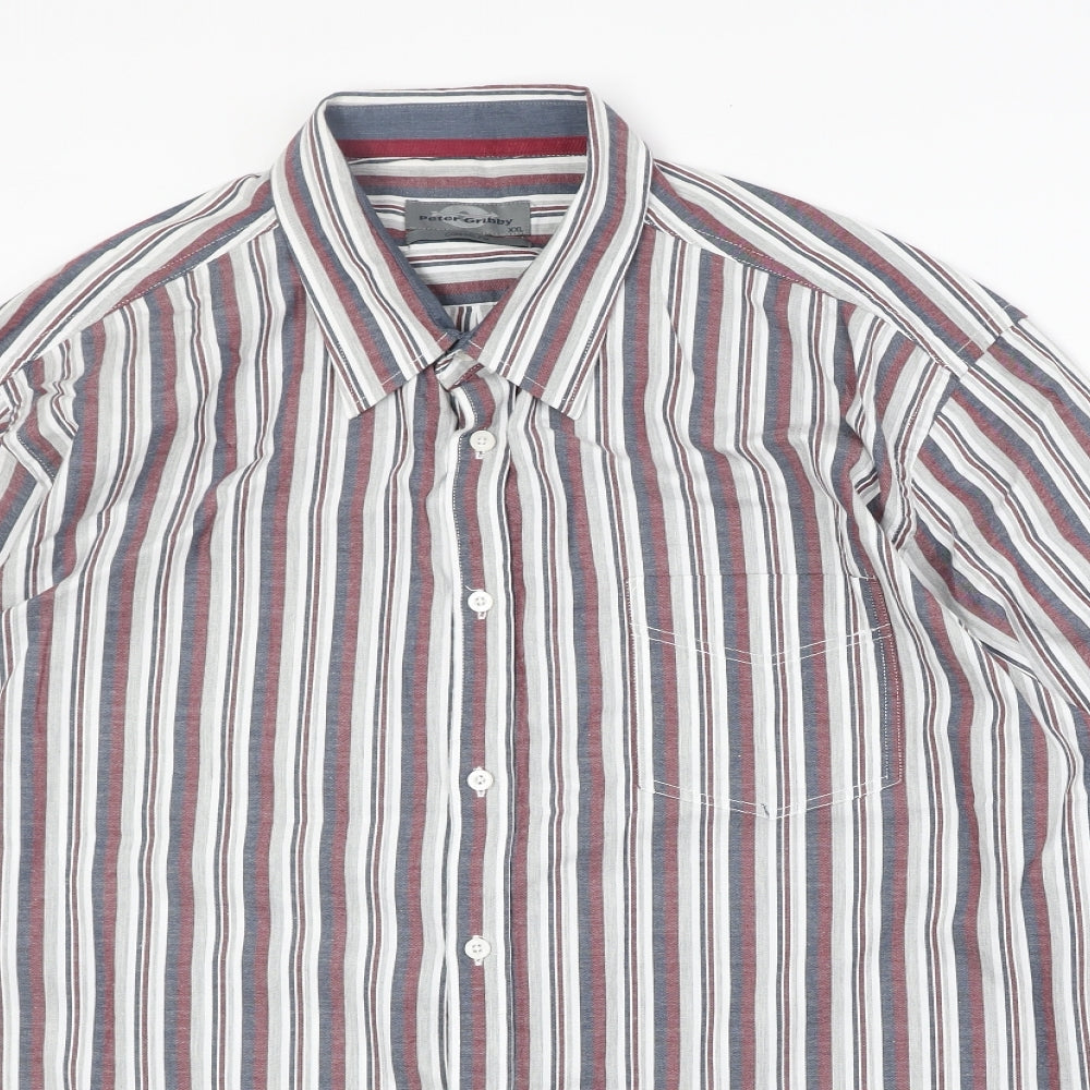 Mens UK Size 2XL Peter Gribby Multicoloured  Button-Up Long Sleeve Casual Shirt
