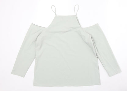 Womens UK Size 10 Lola May Green Basic Blouse