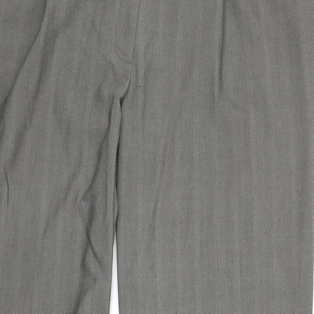 AMARANTO Womens Grey Striped Polyester Dress Pants Trousers Size 18 Regular Zip