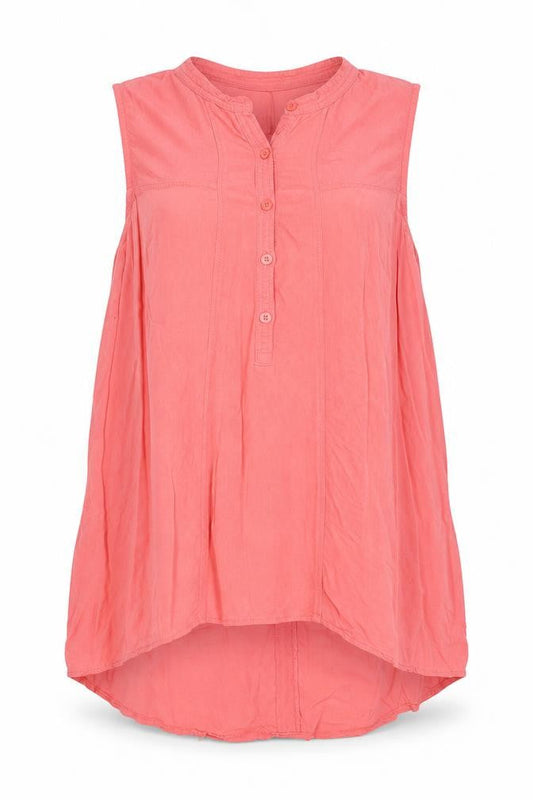Aeropostal Womens Pink Viscose Basic Button-Up Size S V-Neck