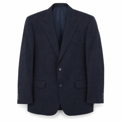 Greenwoods Mens Blue Striped Polyester Jacket Suit Jacket Size 46 Regular