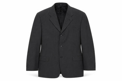 Country Casuals Mens Black Striped Polyester Jacket Suit Jacket Size 46 Regular