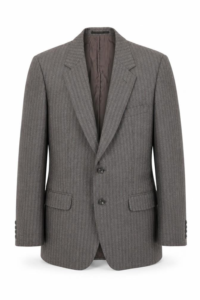 Marks and Spencer Mens Grey Striped Wool Jacket Suit Jacket Size 38 Regular