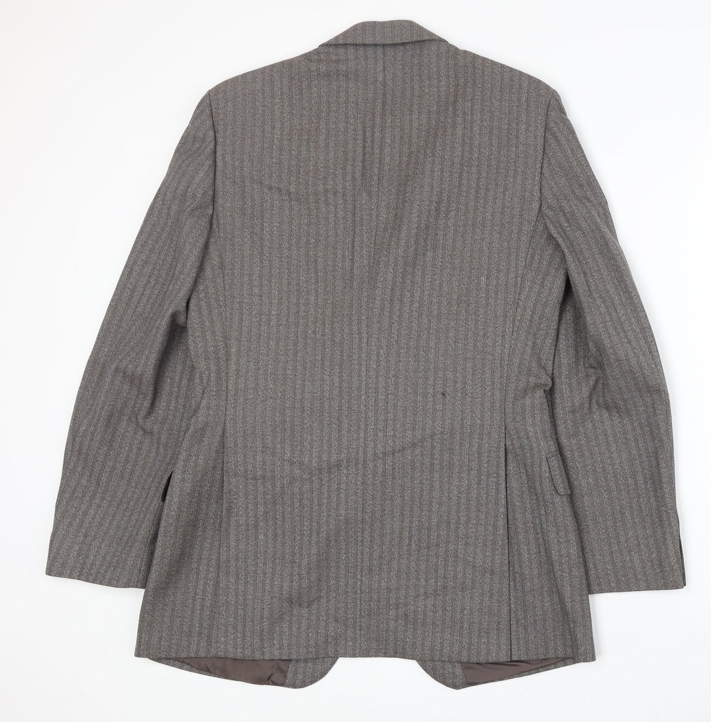 Marks and Spencer Mens Grey Striped Wool Jacket Suit Jacket Size 38 Regular