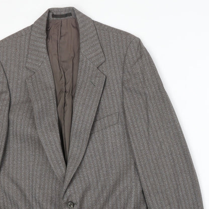 Marks and Spencer Mens Grey Striped Wool Jacket Suit Jacket Size 38 Regular