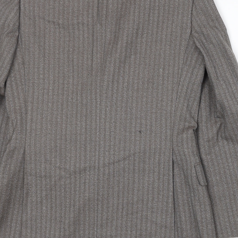 Marks and Spencer Mens Grey Striped Wool Jacket Suit Jacket Size 38 Regular