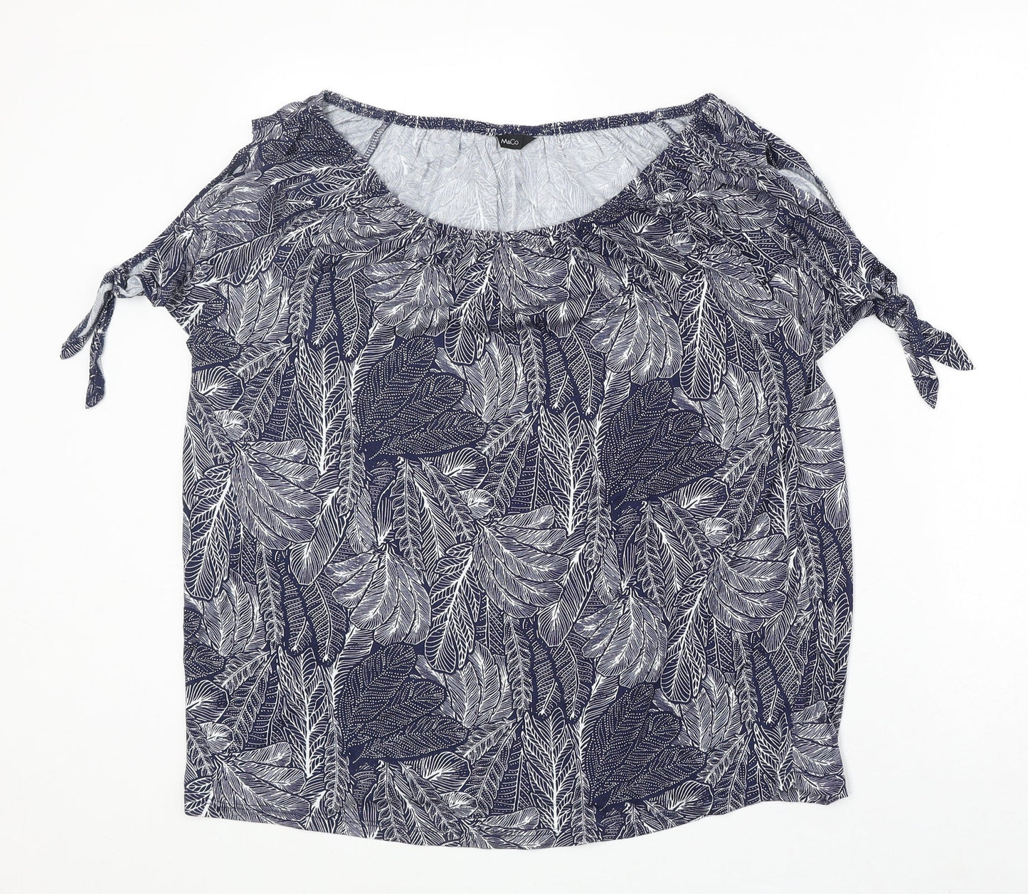 Womens UK Size 14 M&Co Blue Basic T-Shirt