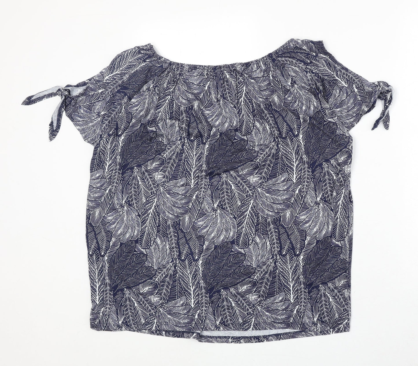 Womens UK Size 14 M&Co Blue Basic T-Shirt