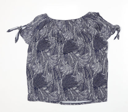 Womens UK Size 14 M&Co Blue Basic T-Shirt