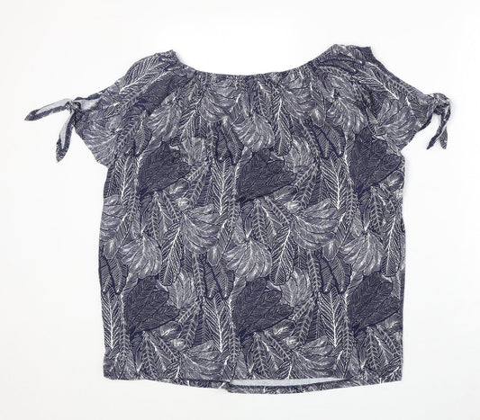 Womens UK Size 14 M&Co Blue Basic T-Shirt