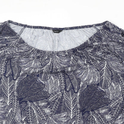Womens UK Size 14 M&Co Blue Basic T-Shirt