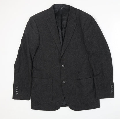 Aspen & Court Mens Grey Wool Jacket Blazer Size 38 Regular