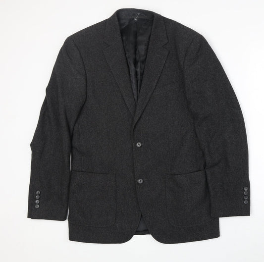 Aspen & Court Mens Grey Wool Jacket Blazer Size 38 Regular