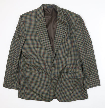 Greenwood Classic Mens Multicoloured Geometric Wool Jacket Blazer Size 42 Regular