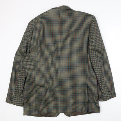 Greenwood Classic Mens Multicoloured Geometric Wool Jacket Blazer Size 42 Regular