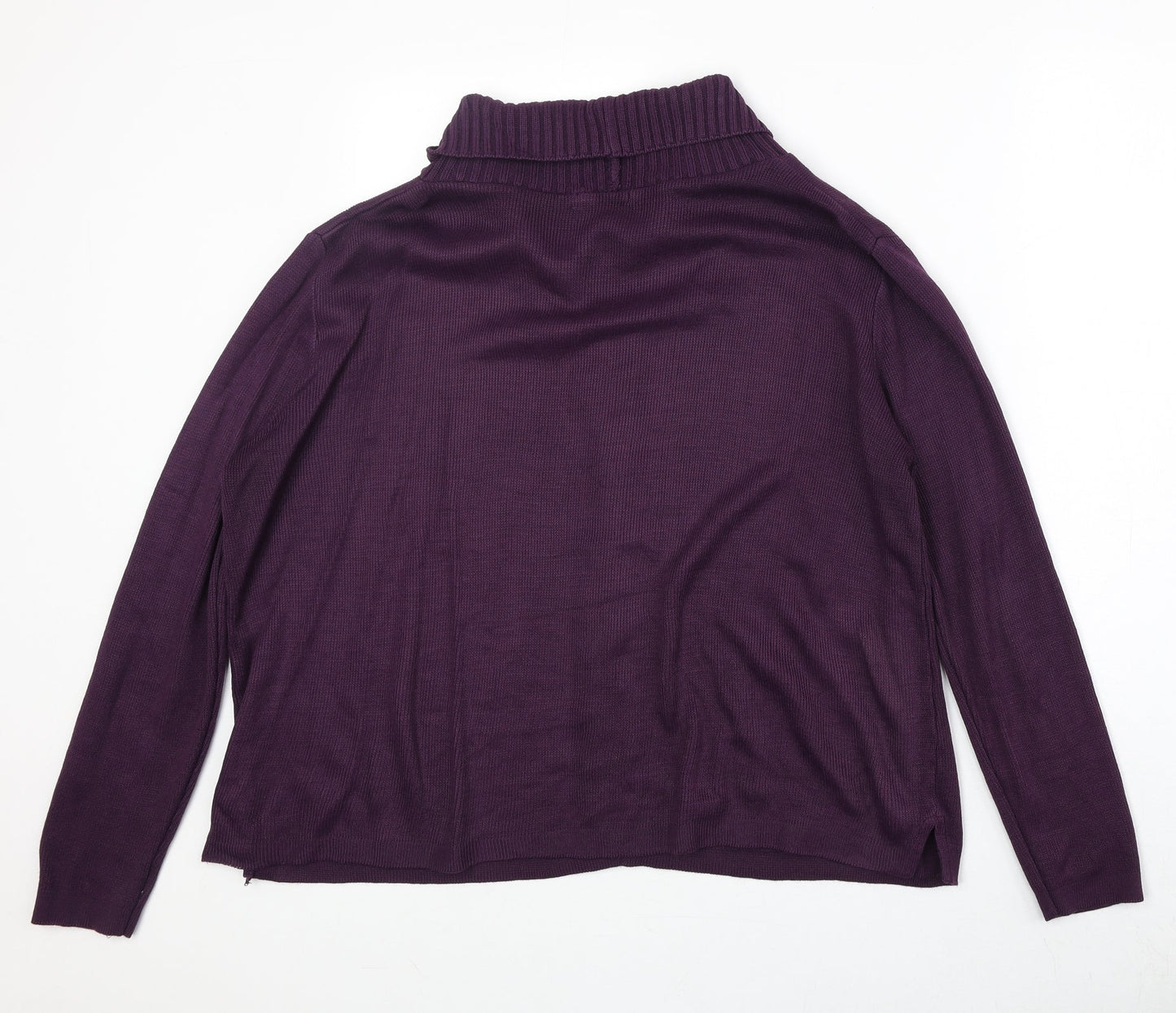 Victoria Eve Womens Purple Roll Neck Acrylic Pullover Jumper Size XL