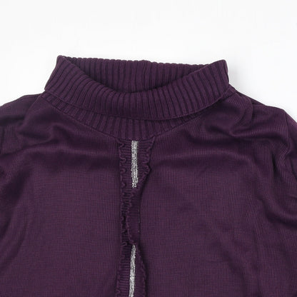 Victoria Eve Womens Purple Roll Neck Acrylic Pullover Jumper Size XL