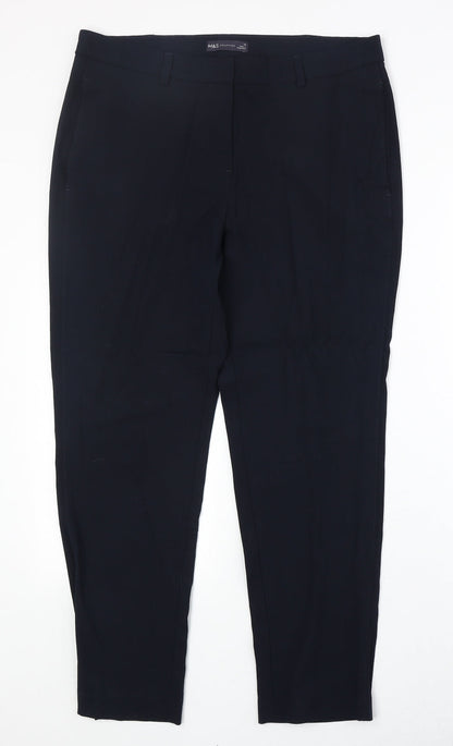 Womens UK Size 14 Marks and Spencer Regular Fit Dress Pants Blue Trousers