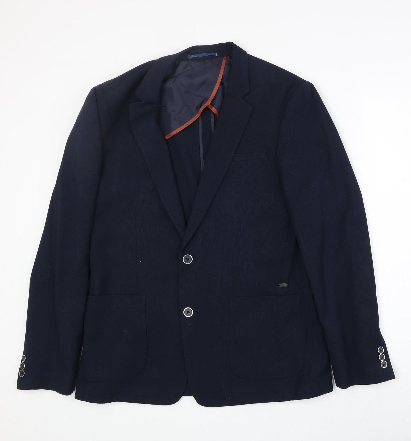 Mens UK Size 40 River Island Regular Blue Suit Jacket