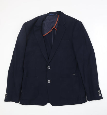 Mens UK Size 40 River Island Regular Blue Suit Jacket