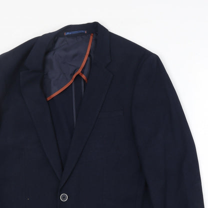 Mens UK Size 40 River Island Regular Blue Suit Jacket