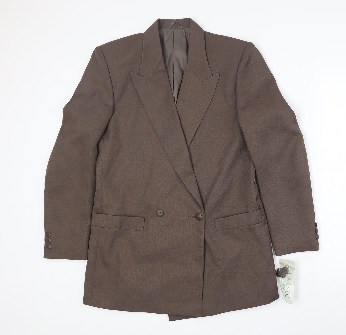 Womens UK Size 12 Classic Regular Brown Suit Jacket
