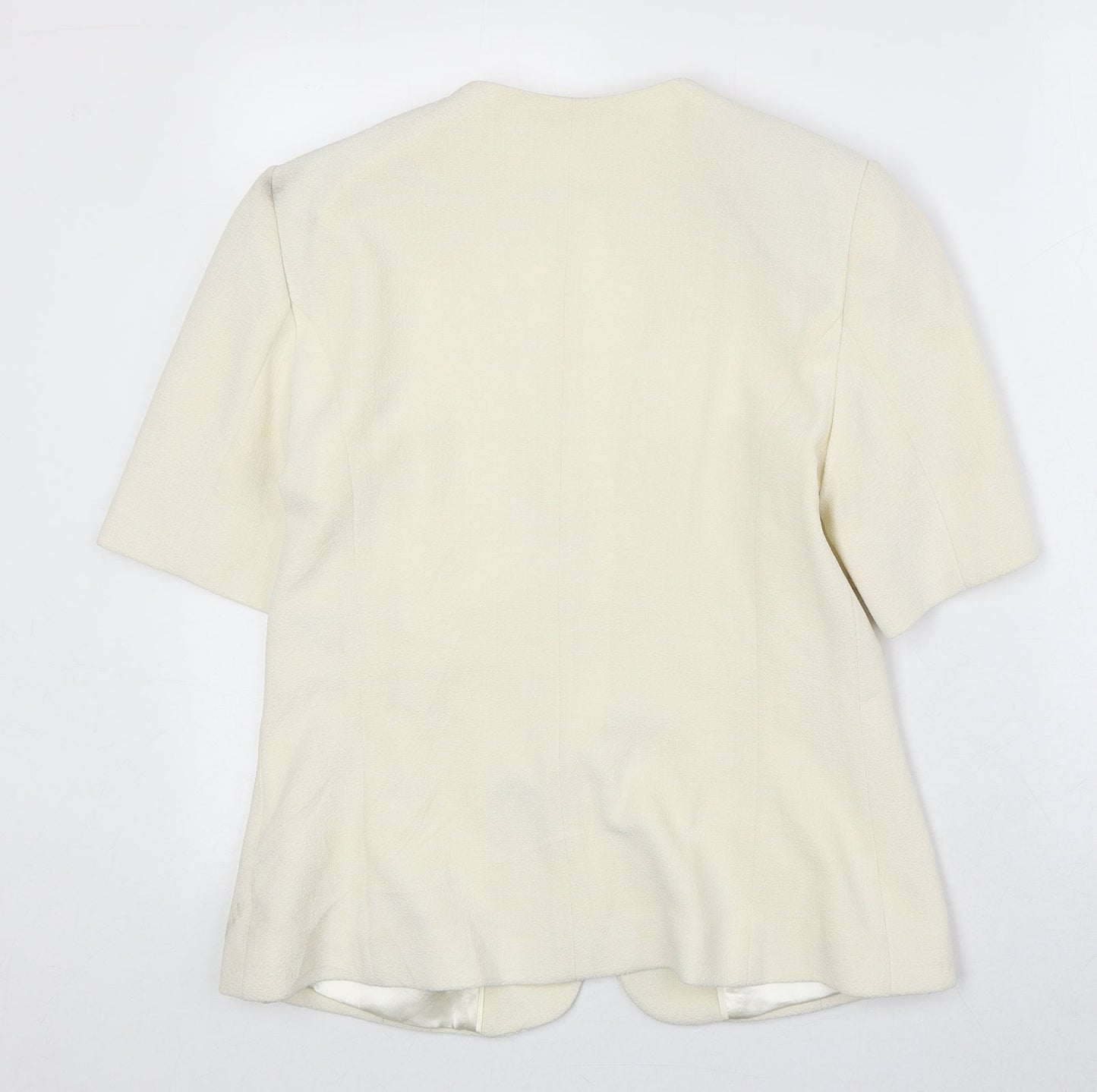 Klass Womens Ivory Polyester Jacket Blazer Size 12