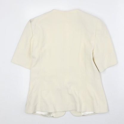 Klass Womens Ivory Polyester Jacket Blazer Size 12