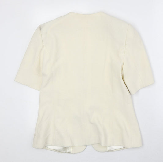 Klass Womens Ivory Polyester Jacket Blazer Size 12