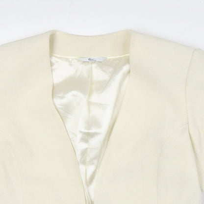 Klass Womens Ivory Polyester Jacket Blazer Size 12