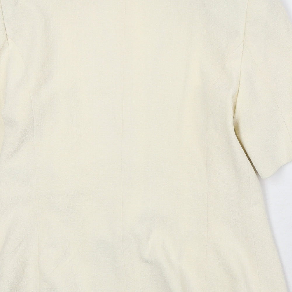 Klass Womens Ivory Polyester Jacket Blazer Size 12