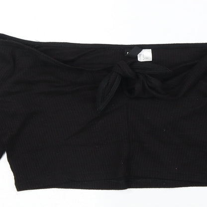 Womens UK Size M Divided by H&M Black Cropped Blouse
