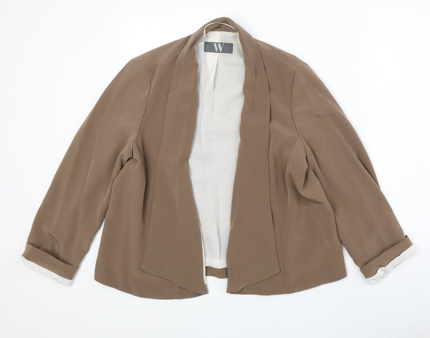 BHS Womens Brown Polyester Jacket Blazer Size 12 - Open