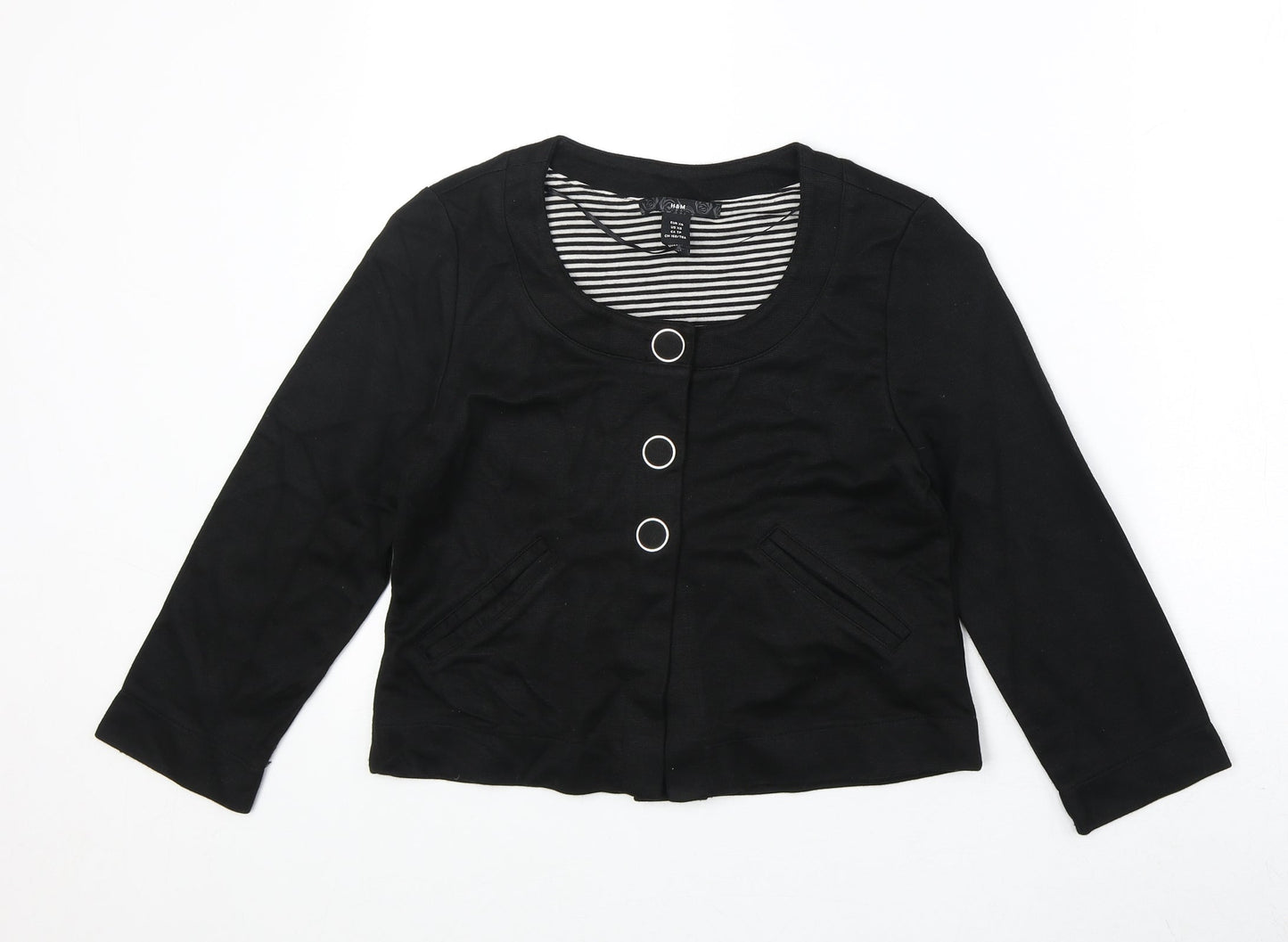 Womens UK Size XS H&M Black Jacket