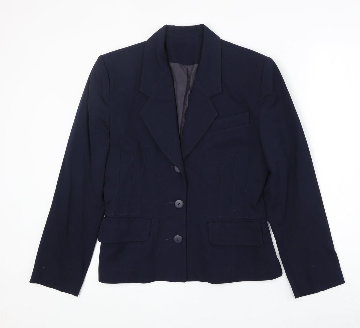 Elliott Lauren Womens Blue Polyester Jacket Blazer Size 8