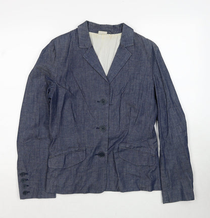 Boomerang Womens Blue Jacket Blazer Size 12 Button