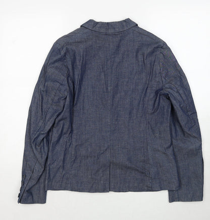 Boomerang Womens Blue Jacket Blazer Size 12 Button