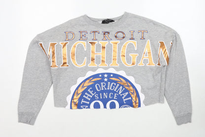 New Look Girls Grey Cotton Pullover Sweatshirt Size 12-13 Years Pullover - Detroit Michigan